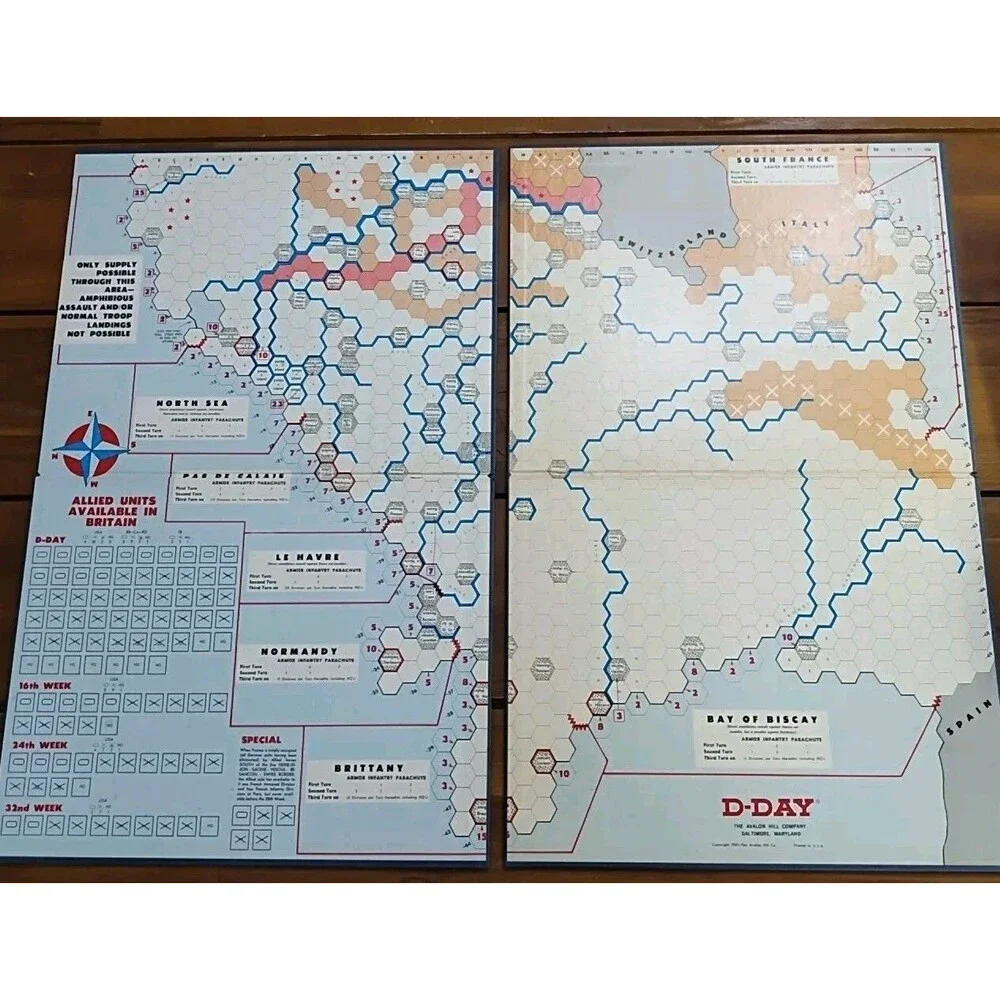 *Board Only* D-Day Avalon Hill Board Game Board Only